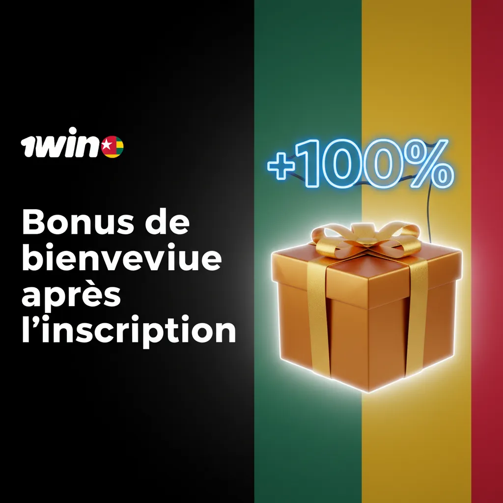 Bannière bonus de bienvenue après inscription: jusqu’à 500% (max 577 717 XOF) pour casino et paris sportifs