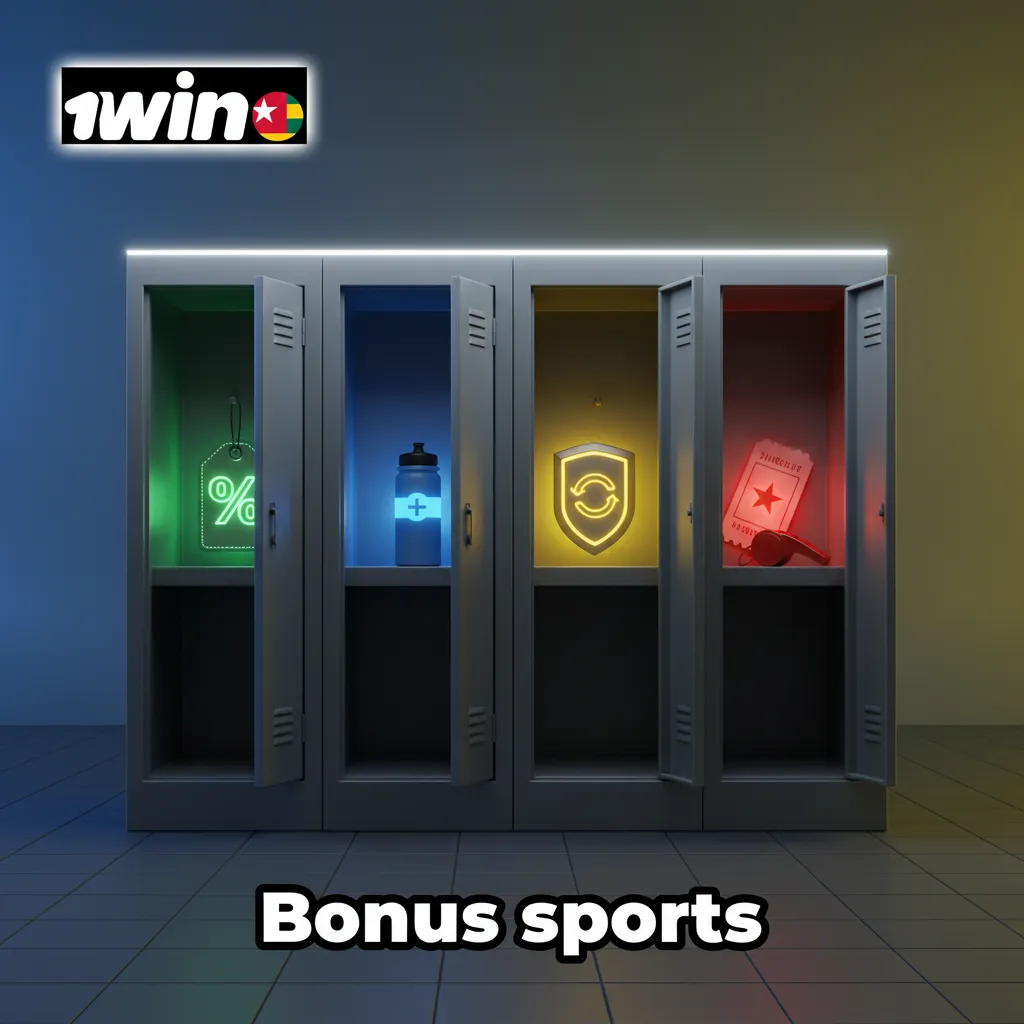 Bannière Bonus sports: pari gratuit, cashback 10%, assurance combiné, boost de cotes, recharge dépôt du vendredi.