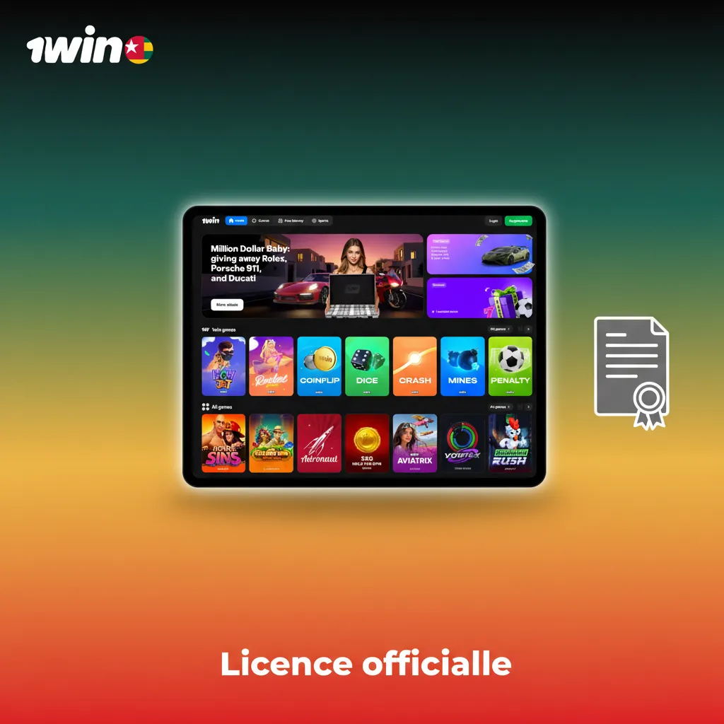 Certificat officiel Curaçao eGaming, licence du site, vérifiable à tout moment via la page Légal, valable pour le Togo