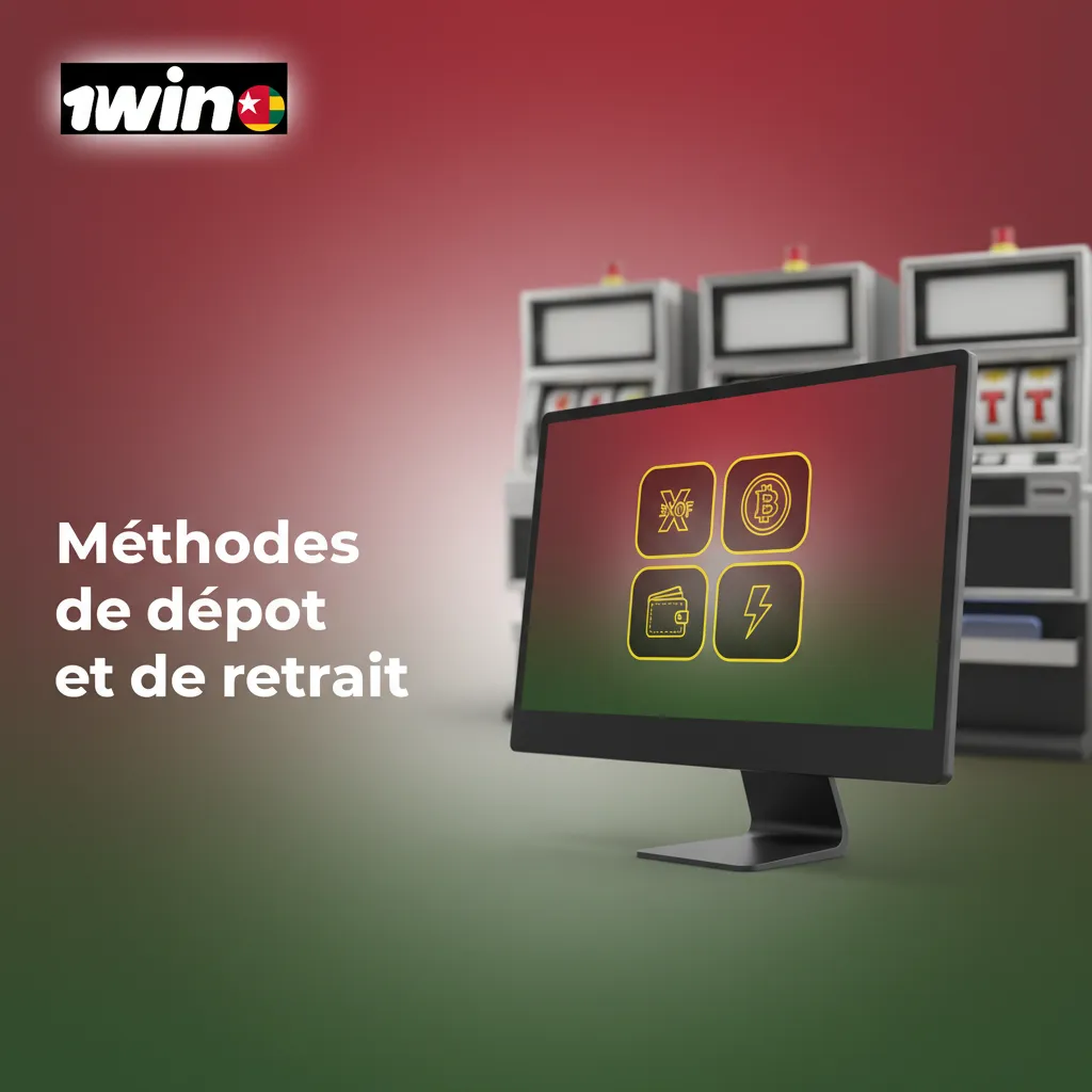 Moyens de dépôt et retrait au Togo en XOF: Visa, Mastercard, virement, TMoney, Moov, Skrill, Neteller, Bitcoin, USDT.