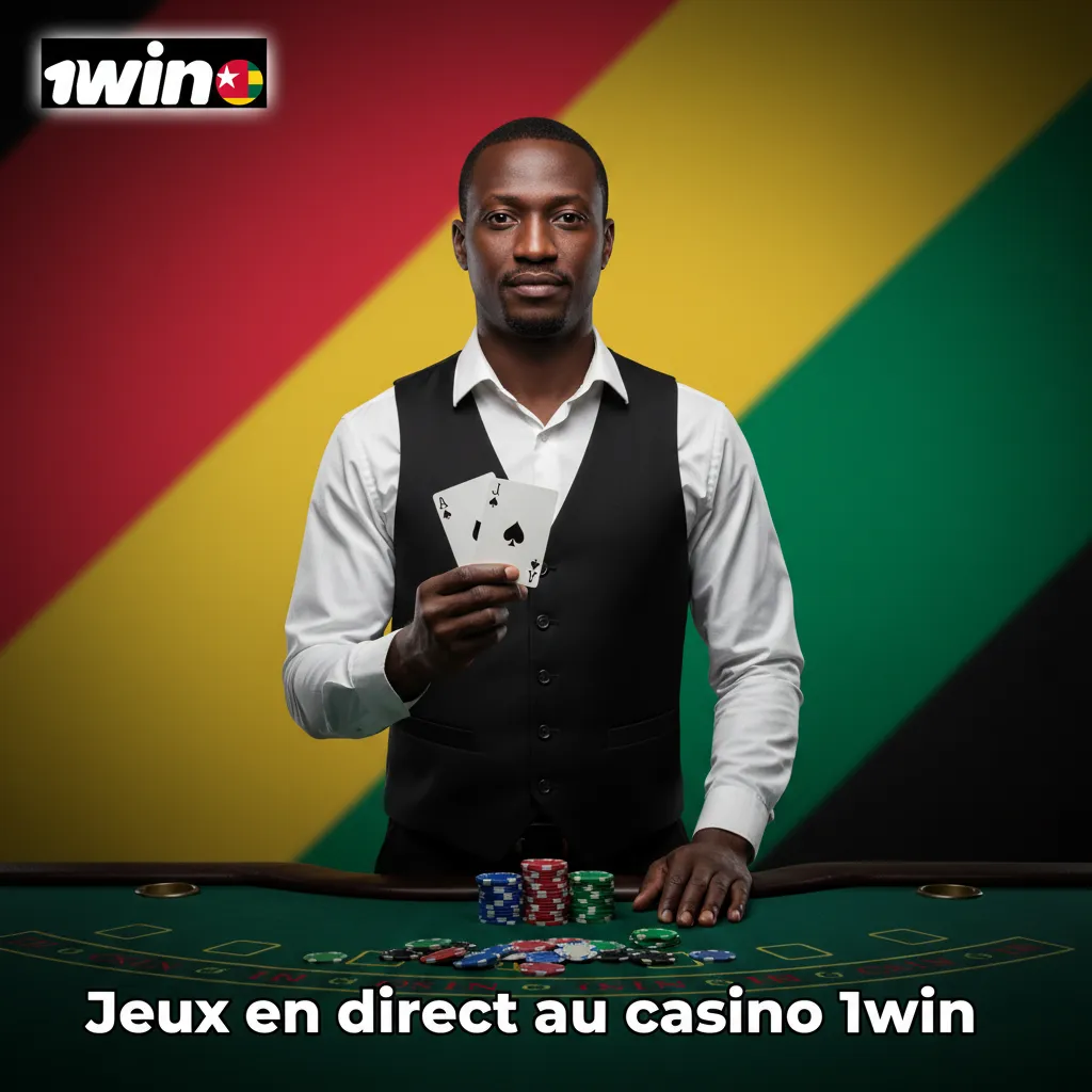 Casino 1win Live: croupier en direct et tables de roulette, blackjack, baccarat, poker et jeux TV, adapté au Togo.