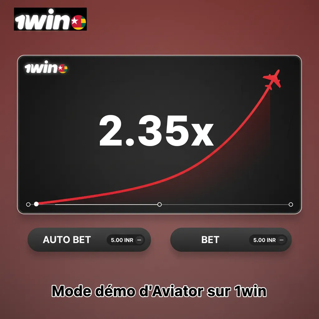 Interface du mode démo d’Aviator sur 1win: solde virtuel, multiplicateurs, bouton cashout et vitesse des manches